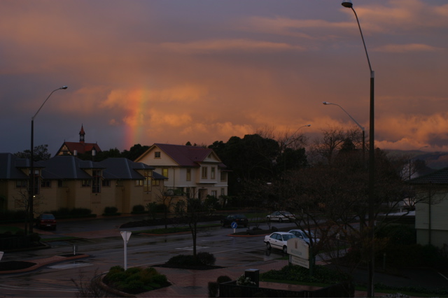 Rainbow sunset, Rotorua, New Zealand