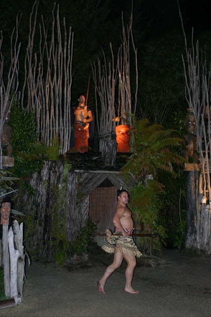 Mauri warrior, Rotorua Mauri Village, New Zealand